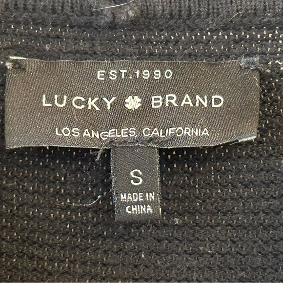 Lucky Brand Black Mock Turtleneck Cropped Boxy Sweater Size Small - Picture 9 of 9